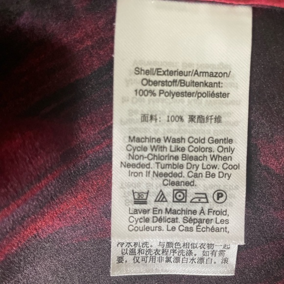 Donna Karan Black and Red Blouse with Tie Front - Picture 5 of 6